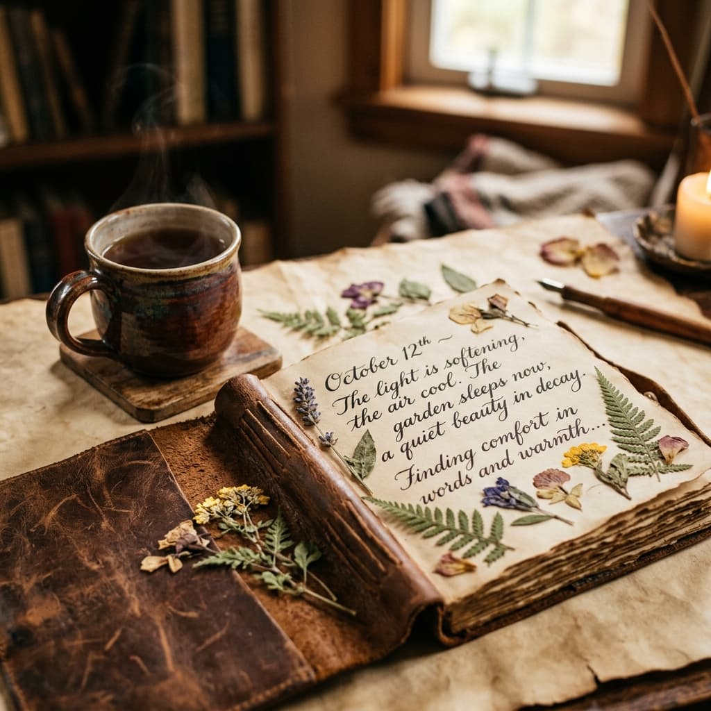 Calligraphic handwriting journal creative workspace