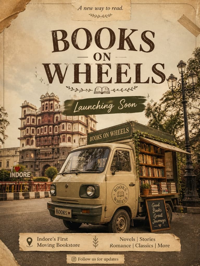 Books On Wheel premium 3D literary promotion campaign poster card preview
