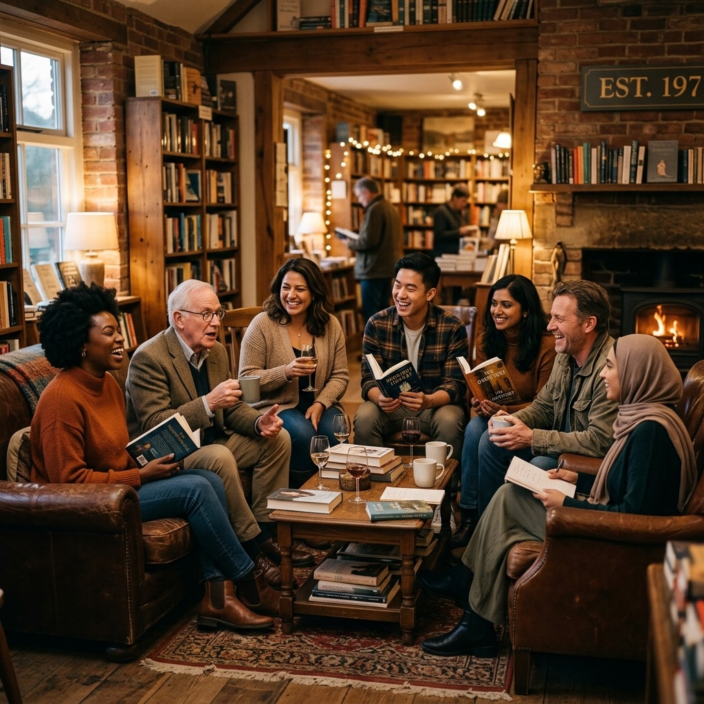 Cinematic literary community gathering